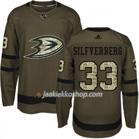 Miehille NHL Anaheim Ducks Pelipaita Jakob Silfverberg 33 Adidas 2017-2018 Camo Vihreä Authentic